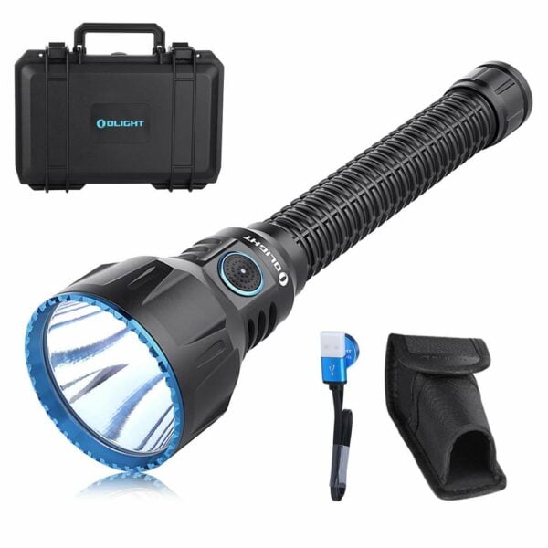 OLIGHT Javelot Turbo Flashlight 1300 Lumens LED Torch 1300 Meters Throw, Rechargeable Dual-Switch Light MCC3 Charging Cable Powered by 2X 5000mAh Batteries, for Search & Rescue 10