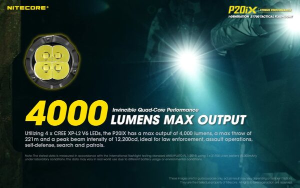 Nitecore P20iX 4000 Lumen USB-C Rechargeable Tactical Flashlight with LumenTac Battery Organizer 11