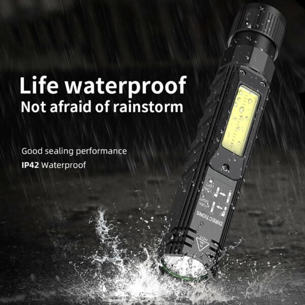 Portable Flashlight, 800 Lumens USB Rechargeable Tactical Flashlight, 90 Degree Rotate, Magnet tail, Flashlight IPX4 Waterproof Led Flashlight 5 Modes, COB Work Light for Camping, Outdoor, Maintain, Reading 19