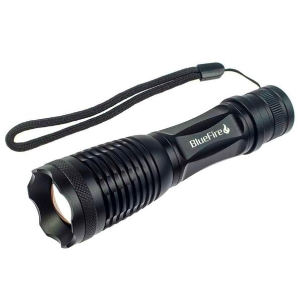 BlueFire 1200 Lumen Handheld Flashlight LED Top CREE XML-L2 Camping Torch Adjustable Focus Zoom Tactical Flashlight for Outdoor Sports, Emergencies, Hurricanes, Outages 9