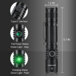 Handheld Tactical Flashlight – 2000 Lumen Super Bright Tactical Torch 5 Light Modes IPX7 Waterproof Powerful Flashlights for Outdoor Camping Hiking Emergency 18