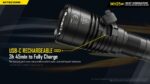 Nitecore MH25 v2 Type-C USB Rechargeable LED Flashlight – 1300 Lumens, 475 Meters w/Extra NL2150HPR Battery 27