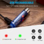 Mini Led Flashlight, Handheld Flashlight, 400 Lumens Outdoor EDC Rechargeable High Bright Multi-Functional Keychain Flashlight, with UV Light and Warning Light, P65 Water Resistant for Camping Hiking 24