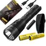 Nitecore MH25 v2 Type-C USB Rechargeable LED Flashlight – 1300 Lumens, 475 Meters w/Extra NL2150HPR Battery 20