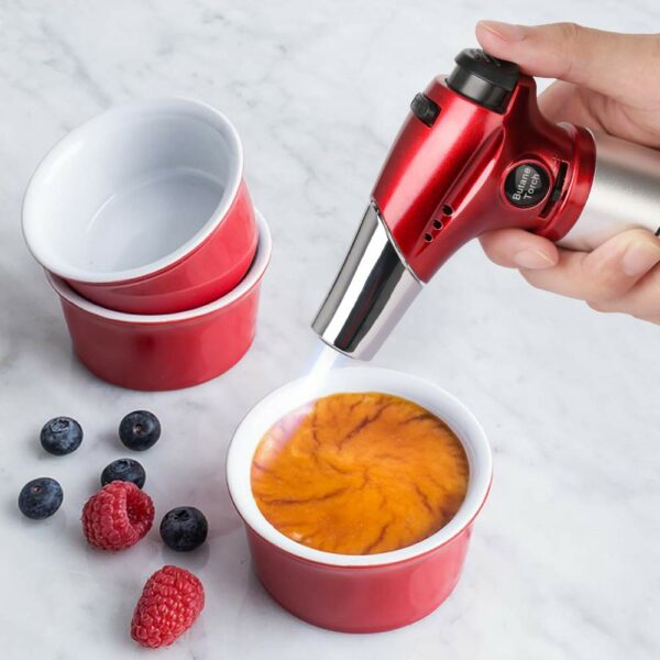 Butane Torch, Kollea Kitchen Blow Torch Refillable Cooking Torch Lighter, Mini Creme Brulee Torch with Safety Lock & Adjustable Flame for Desserts, BBQ, Soldering(Butane Gas Not Included) 11
