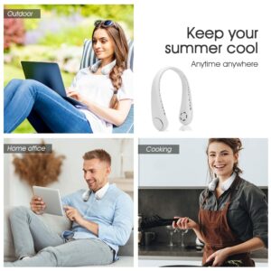 BoxedHome Neck Fan, Portable Personal Bladeless Fan , Mini USB 3 Speeds Leafless Hanging Neck Fan, Hands Free 360°cooling Super Quiet for Office Weeding Camping Sports Travel Outdoor 16