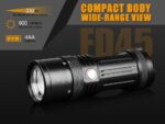 Fenix FD45 900 Lumen neutral white LED Flashlight with four EdisonBright NiMH Rechargeable AA Batteries & Charger 24