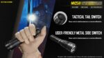 Nitecore MH25S 1800 Lumen Rechargeable Tactical Flashlight, Long Throw with 2X 5000mAh Battery and LumenTac Battery Organizer 20
