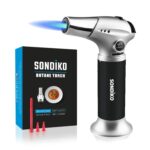 Sondiko Kitchen Torch S901, Blow Torch, Refillable Butane Torch with Safety Lock and Adjustable Flame for DIY, Creme Brulee, BBQ and Baking, Butane Gas Not Included 16