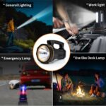 Super Bright Rechargeable LED Torch Handheld Spotlight Flashlight, High Powered 6000 Lumens Large Lithium Battery 10000mah Powered,Outdoor Searchlight Side Lantern Camping Flashlight Work Light Waterproof 22