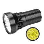 IMALENT MS12 Mini Tactical Flashlight 65000 Lumens, with 12 CREE XHP 70.2 LEDs, Long Beam Distance 1036 Meters, Built-in Cooling Tools 18