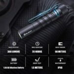 OLIGHT I5T EOS 300 Lumens Slim EDC Torch, 2 Lighting Modes Tail Switch Waterproof Flashlight with Clip for Camping and Hiking, Powered by AA Battery (Black) 16