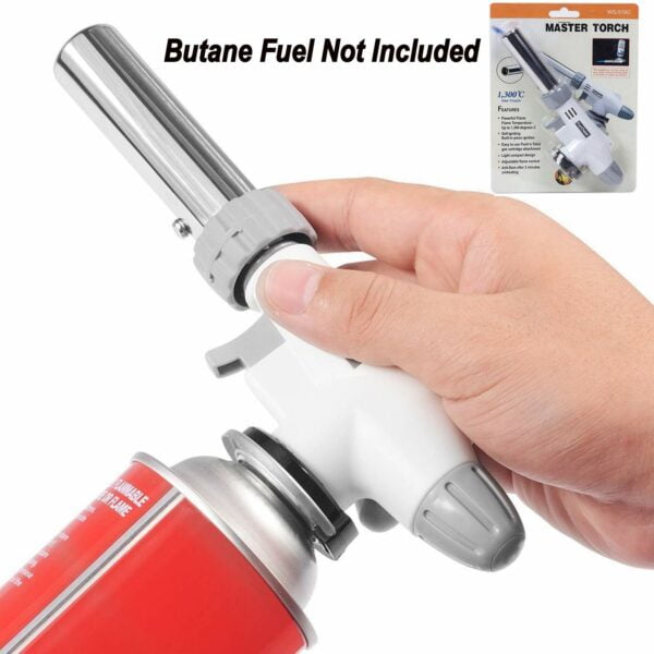 Butane Torch Kitchen Blow Lighter – Culinary Torches Chef Cooking Professional Adjustable Flame with Reverse Use for Creme, Brulee, BBQ, Baking, Jewelry by FunOwlet (Butane Fuel Not Included) 11