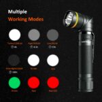 Flashlights,Rechargeable Magnetic LED Flashlights,1200 High lumens Tactical Flashlight,White/Red/Green Lights USB Charging,90 Degree Twist,IP65 Waterproof Outdoor 20