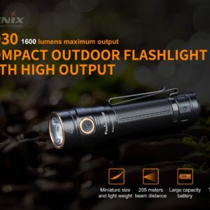 Fenix LD30 Compact 1600 Lumen LED Torch with USB Rechargeable Battery 3