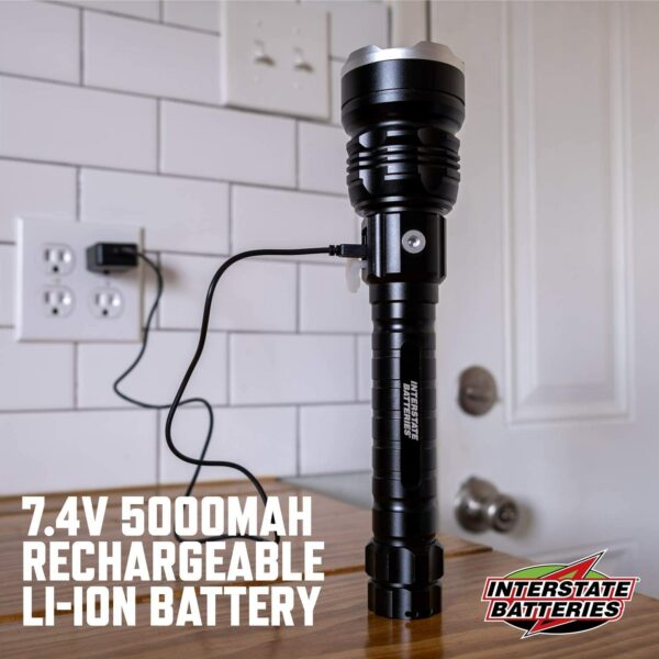 Interstate Batteries Rechargeable Flashlight Flood Light (8000 High Lumen) Zoomable, Mountable, Adjustable Portable Power Bank Light with USB Charging Port, Wall Adaptor, Lithium Battery (LIG6100) 16