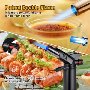 Butane Torch, Blow Torch – Professiona Chef Culinary Torch Lighter with Safety Lock and Adjustable Double Flame for Cooking BBQ Creme Brulee 3