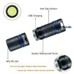Mini Flashlight Keychain with Micro USB Rechargeable Tiny Flashlight Brightness can Achieve up to 200 lumens for EDC Torch (Black) 20