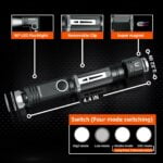 Flashlight, NICRON N7 600 Lumens Tactical Flashlight, 90 Degree Mini Flashlight Ip65 Waterproof Led Flashlight 4 Modes- Best High Lumens Are For Camping, Outdoor, Hiking （Not including Batteries）Gift 20