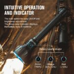 OLIGHT Javelot Turbo Flashlight 1300 Lumens LED Torch 1300 Meters Throw, Rechargeable Dual-Switch Light MCC3 Charging Cable Powered by 2X 5000mAh Batteries, for Search & Rescue 22