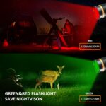 Flashlights,Rechargeable Magnetic LED Flashlights,1200 High lumens Tactical Flashlight,White/Red/Green Lights USB Charging,90 Degree Twist,IP65 Waterproof Outdoor 24