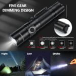 Handheld Tactical Flashlight – 2000 Lumen Super Bright Tactical Torch 5 Light Modes IPX7 Waterproof Powerful Flashlights for Outdoor Camping Hiking Emergency 17