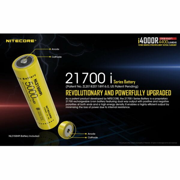 NITECORE i4000R 4400 Lumen USB-C Rechargeable Tactical Flashlight with 5000mAh battery with LumenTac Battery Case 12