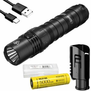 Nitecore MH12S 1800 Lumen USB-C Rechargeable Tactical Flashlight with 5000mAh Battery and LumenTac Battery Case