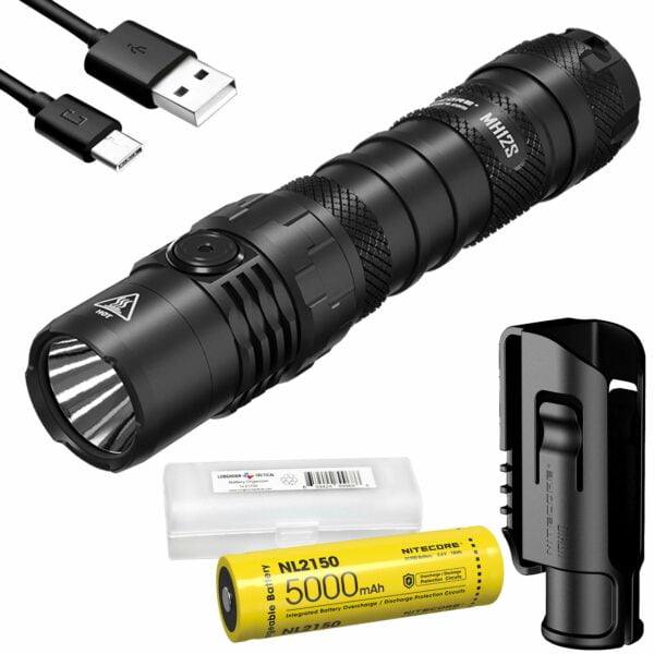 Nitecore MH12S 1800 Lumen USB-C Rechargeable Tactical Flashlight with 5000mAh Battery and LumenTac Battery Case 9