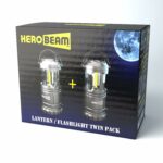 2 x HeroBeam LED Lantern V2.0 with Flashlight – Latest COB Technology emits 350 LUMENS! – Collapsible Camp Lamp – Great Light for Camping, Car, Shop, Attic, Garage – 5 Year Warranty 24