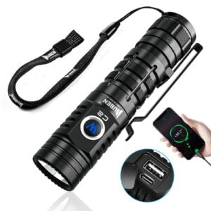 Torch, Goreit Flashlight LED Torch Rechargeable USB 10000 Lumen Handheld Torch, XHP70.2 Super Bright Tactical Flash Lights, High Powered Torches IP67 Waterproof Zoomable, for Camping Emergency Dog Walking 24
