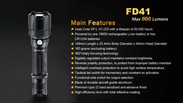 Fenix Unisex-Adult Fenix Flashlights, FD41 LED Flashlight FX-FD41, N/A, N/A 22
