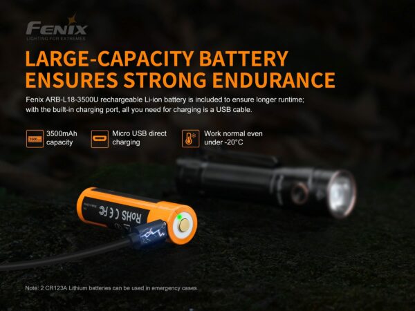 Fenix LD30 Compact 1600 Lumen LED Torch with USB Rechargeable Battery 14