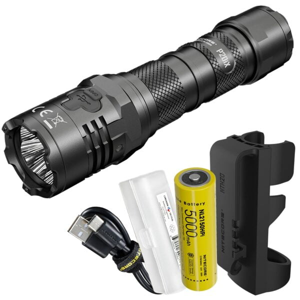 Nitecore P20iX 4000 Lumen USB-C Rechargeable Tactical Flashlight with LumenTac Battery Organizer 9