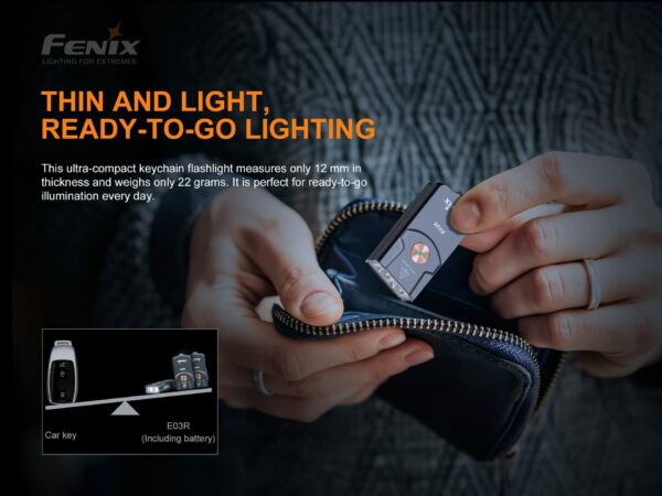 Fenix E03R Mini Rechargeable Flashlight, Waterproof & Dustproof 260 Lumens with 42m Beam LED Flashlight, USB-C Charging Light with 4 Brightness Levels for ‎Training, Camping & Hiking 12