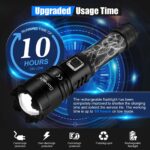 Torch, Goreit Flashlight LED Torch Rechargeable USB 10000 Lumen Handheld Torch, XHP70.2 Super Bright Tactical Flash Lights, High Powered Torches IP67 Waterproof Zoomable, for Camping Emergency Dog Walking 20
