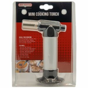 Chef Master 90269 Mini Cooking Torch | Kitchen Blow Torch | Adjustable Flame | Self-Igniting Piezo Trigger Ignition | Easy and Safe Operation