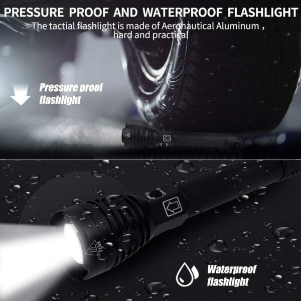 Rechargeable LED Flashlights 100000 High Lumens, Super Bright Powerful Flashlights with 5 Lighting Modes, Zoomable, Waterproof Handheld Flashlight for Hunting, Camping, Emergencies 14