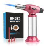 Sondiko Butane Torch , Kitchen Torch Refillable Blow Torch Lighter with Safety Lock&Adjustable Flame for BBQ, Creme Brulee, Baking, Soldering (Butane Gas not Included) 16