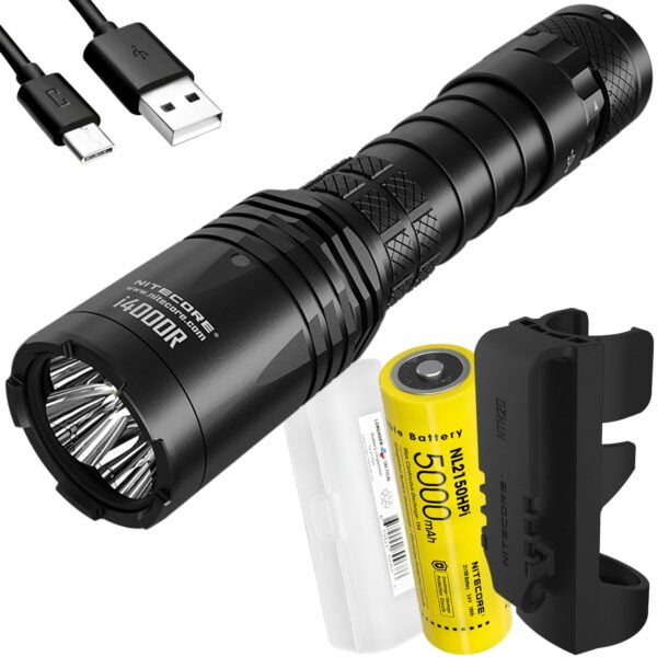 NITECORE i4000R 4400 Lumen USB-C Rechargeable Tactical Flashlight with 5000mAh battery with LumenTac Battery Case 9
