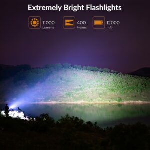 sofirn Q8 Pro Super Bright Flashlight 11000 Lumen, Rechargeable Flashlight, 4 x CREE XHP50.2 LEDs, Multiple function, USB-C Charging Port, 4X rechargeable Batteries for Camping, Hiking, Fishing 3