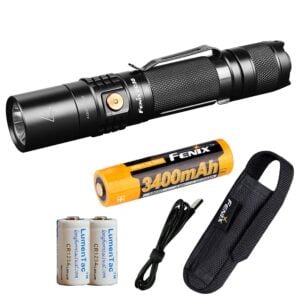 Fenix FD45 900 Lumen LED Flashlight with 4 X EdisonBright AA Alkaline Batteries bundle 26