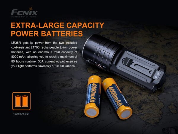 Fenix LR35R Compact 10,000 Lumen 500m USB-C Rechargeable Searchlight Torch 17