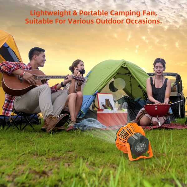 BlueFire Portable Camping Lantern, Rechargeable USB Ceiling Tent Fan with Remote Control, Quiet and Powerful USB Personal Fan for for Home, Office, Tent, Hiking, Outdoor 15