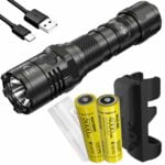Nitecore P20i 1800 Lumen USB-C Rechargeable Strobe Ready Tactical Flashlight with 2X Batteries and LumenTac Battery Case 16