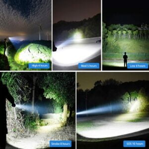 Rechargeable LED Flashlights 100000 High Lumens, Super Bright Powerful Flashlights with 5 Lighting Modes, Zoomable, Waterproof Handheld Flashlight for Hunting, Camping, Emergencies 16