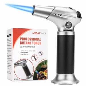 Sondiko Kitchen Torch S901, Blow Torch, Refillable Butane Torch with Safety Lock and Adjustable Flame for DIY, Creme Brulee, BBQ and Baking, Butane Gas Not Included 24
