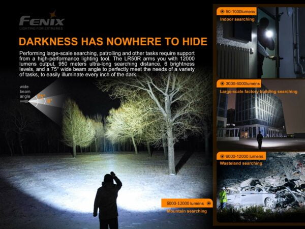 Fenix Powerful Rechargeable Search Torch (LR50R) 22