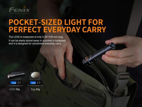 Fenix LD30 Compact 1600 Lumen LED Torch with USB Rechargeable Battery 13