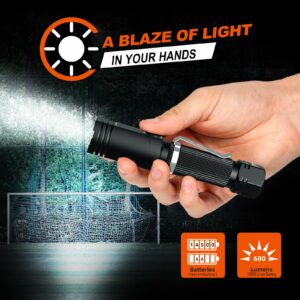 Flashlight, NICRON N7 600 Lumens Tactical Flashlight, 90 Degree Mini Flashlight Ip65 Waterproof Led Flashlight 4 Modes- Best High Lumens Are For Camping, Outdoor, Hiking （Not including Batteries）Gift 3